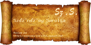 Szénásy Sarolta névjegykártya